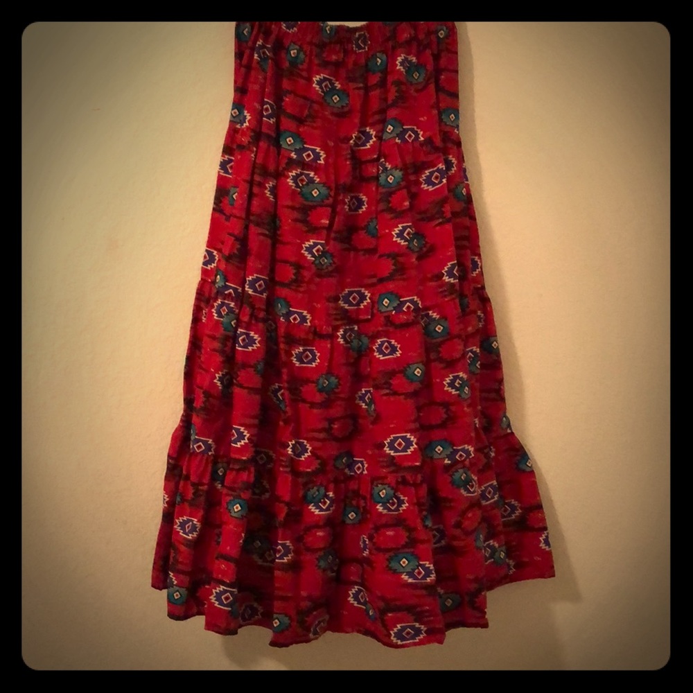 Aztec print broom skirt